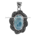 Larimar Gemstone 925 Sterling Silver Pendant Jewelry